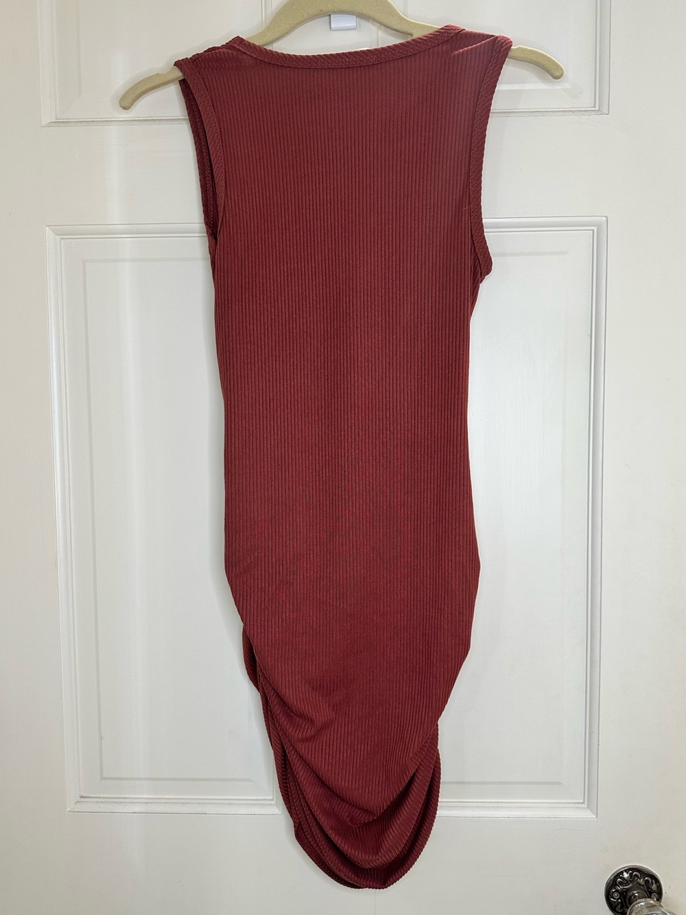 Tank Ribbed Midi Dress in Rust - Picture 2 of 4